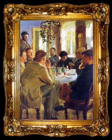 framed  Peter Severin Kroyer The Artists Luncheon, ta009-2